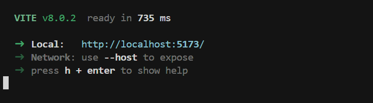 pnpm dev 예시 이미지